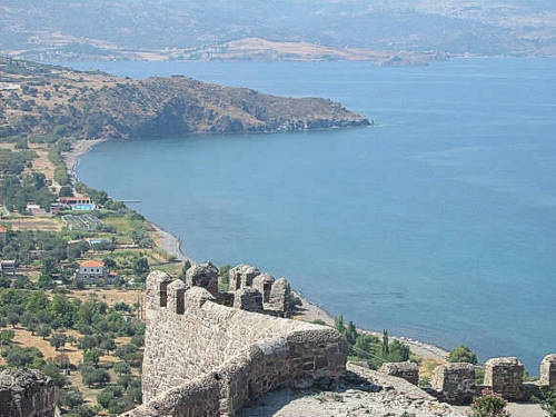 Views of Molivos Bay from its Byzantine Castle.