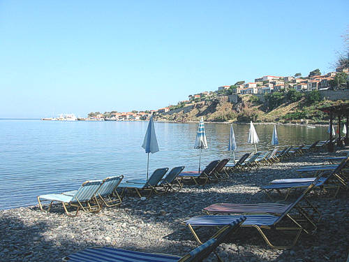 The Main Beach of Molivos where MOLYVOS I is located.